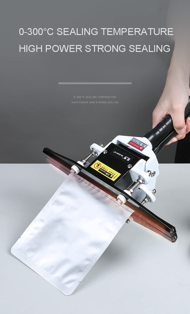 Selladora térmica portátil, selladora térmica de Alta Potencia, Ancho de Sellado de 10 mm, selladora al vacío para Bolsas de película de poliéster, Bolsas de Papel,