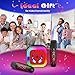 LED Mini Karaoke Machine for Kids:Christmas Birthday Gifts for Boys 3 4 5 6 7 8 9 10 Year Old Kid Microphone Toys for Boy Ages 4-8 Portable Bluetooth Speaker with 2 Wireless Mics for Kids Girls Adult