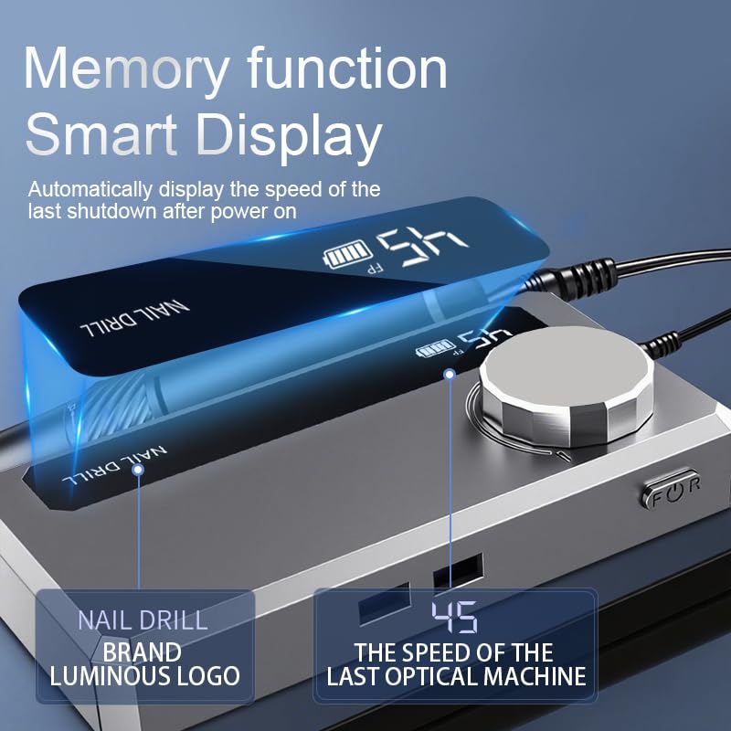 Rechargeable Nail Drill 45,000 RPM, Portable Electric Nail File for Acrylic Gel Polishing and Removal—Nail Dremel Tool for Women, Ideal for Home DIY or Salon, Pink - Image 9