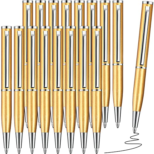 Stylo à bille personnalisé en métal doré, lot de 16 petits stylos cadeaux pour calligraphie