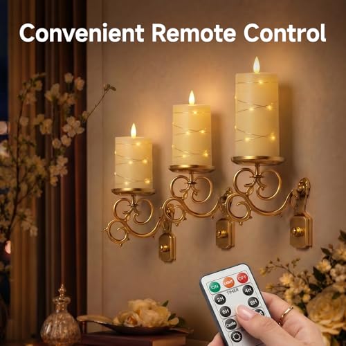 Velas eléctricas sin llama programables con mando para decoración 3