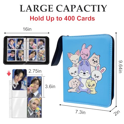 Kpop Photocard Binder for Stray Cards,4 Pocket with 50 Sleeves up to 400 Cards Cute Photo Album for Fans Boys and Girls by WTVIDAS - Image 2