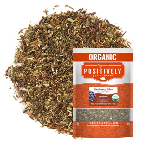 Image of Organic Positively Tea Company, Blueberry Bliss Rooibos Tea, Loose Leaf, 4 Ounce