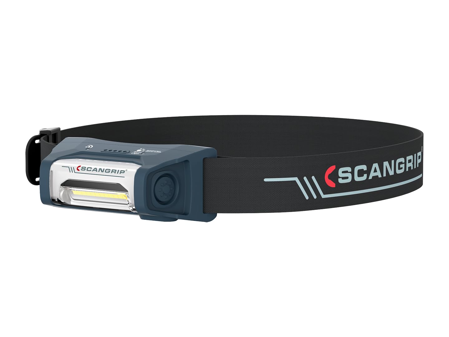 Scangrip I-VIEW Linterna Frontal LED Recargable | 400 Lúmenes, Sensor de Movimiento, IP65 Resistente al Agua y Polvo | USB-C, Iluminación Amplia, Banda Ajustable y Ligera