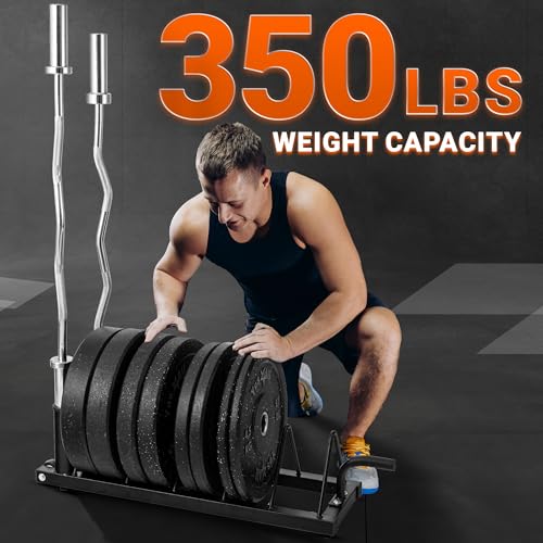 Rack disques de poids olympiques horizontal en acier pour préserver vos sols de musculation