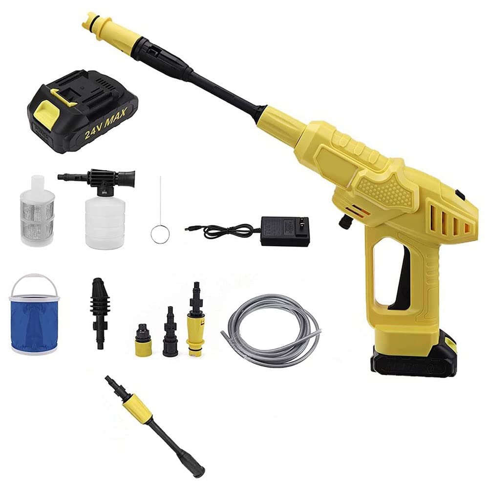 Machine de lavage de voiture sans fil haute pression portable avec pistolet et accessoires