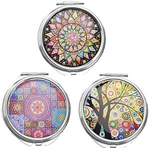 3 stuks ronde metalen pillendoos, reis-pillendoosje 3 vakken, pillendoosje met spiegel, klein voor onderweg, medicijnen, tablet, organizer, case, ronde pillendoos voor dagelijks gebruik en reizen