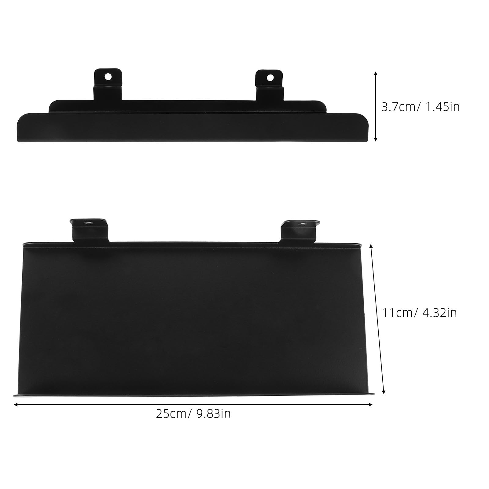 2 Pezzi Mensola da Parete in Metallo Nero Bordatura Minimalista e Struttura Stabile, per Esposizione di Oggetti e Foto in Negozi e Casa
