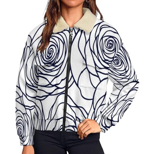Veste polaire femme zippé chaud en peluche et doublé sherpa grande taille