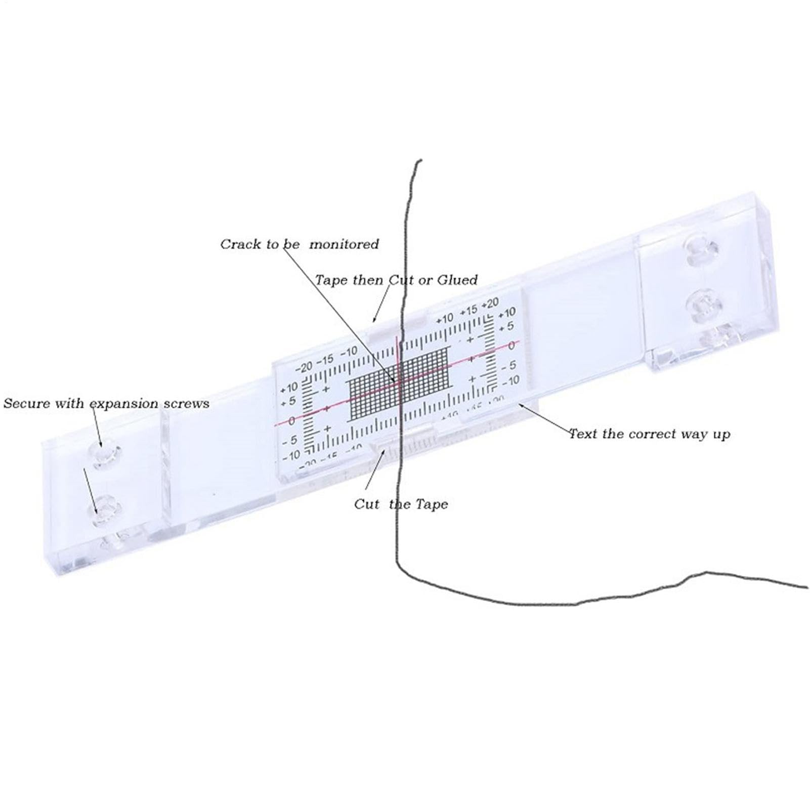 10 Stück Riss Messgerät, Rissüberwachungsaufzeichnung, Rissmonitor Wand, Acryl Risse Überwachung Datensatz, Rissecken Ecken Monitor