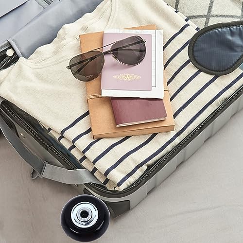 Suitcase Caster, Rubber Metal Sturdy 2Pcs Luggage Suitcase Wheels with Screws Axles for Repair (1.57x0.71in)3