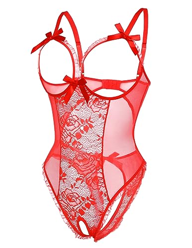 Image of Avidlove Women One Piece Lingerie Sexy Lace Babydoll Mini Bodysuit