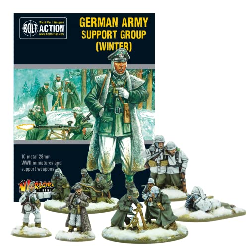 Wargames Delivered - Warlord Games Bolt Action Miniatures - German Army (Winter) Support Group Troop Set, World War 2 Miniatures, Action Figures 28mm Scale Army Men for Miniature War Game