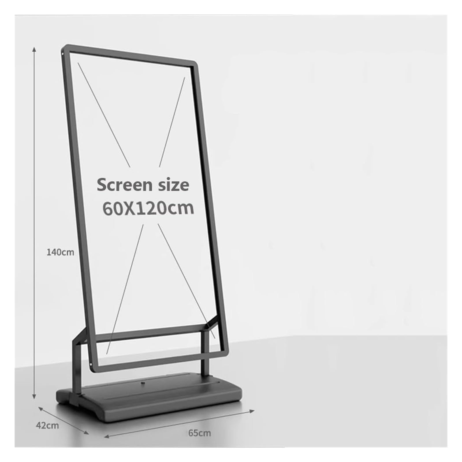Soporte For Carteles De Exterior con Base Rellena, Resistente Al Viento, For Aceras, con Dos Ruedas En La Parte Inferior, For Negocios, Publicidad, Menús Y Guías.(60x120cm)