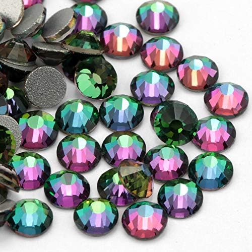 Ss4-Ss30 Crystal Green Flame Color Non Hotfix/Glue On Flatback Rhinestones for Garment 3D Decorations