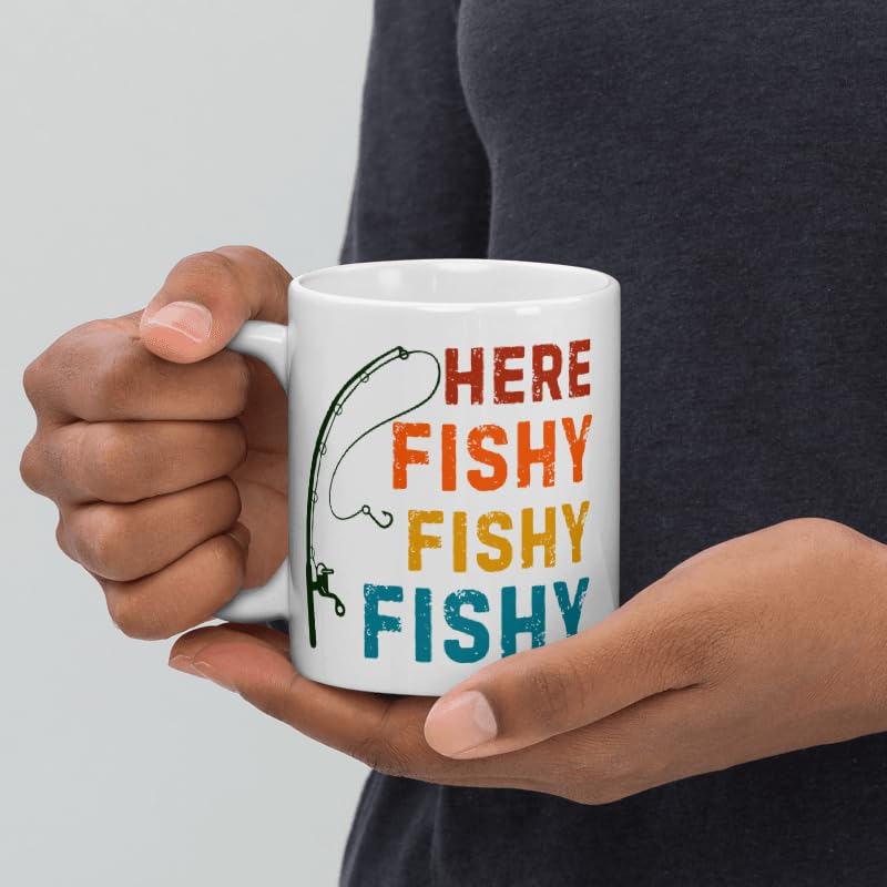 I'd Rather Be Fishing Ceramic Coffee Mug 11oz - Comfort Grip, Vibrant Print, Sports Gift Idea