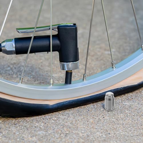 2 tapones para válvula de bicicleta de aleación de titanio, para ruedas de montaña y carretera, color plateado miniatura 6