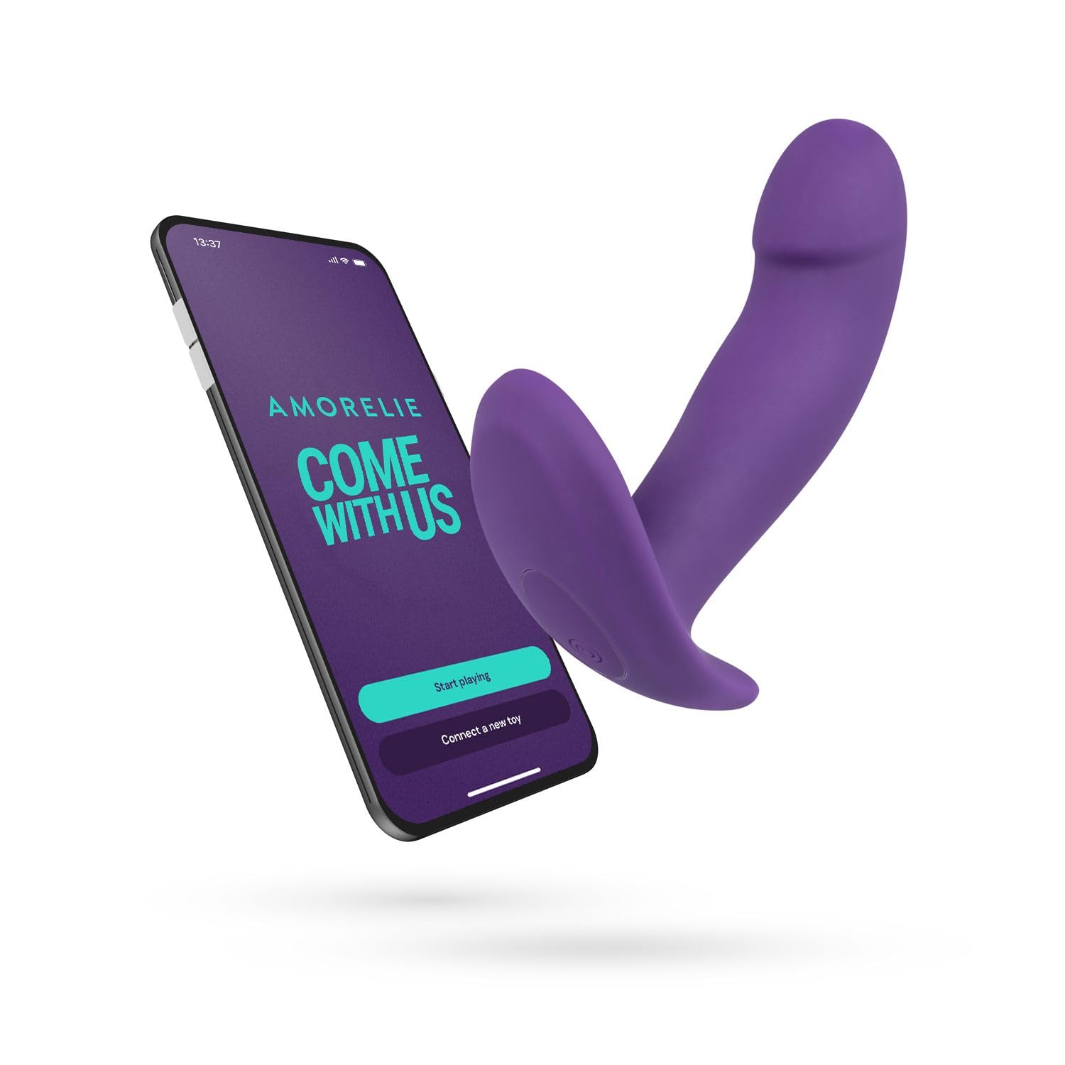 AMORELIE Joy – App-gesteuerter Anal-Vibrator Shuffle | Wasserfest aus Silikon