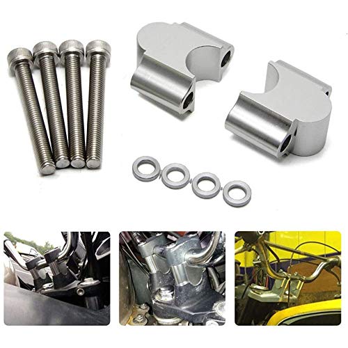 ANCLLO CNC-Lenkererhöhungs-Set, 28 mm, für Motorrad, kompatibel mit ATV, Dirt Bike, Off-Road