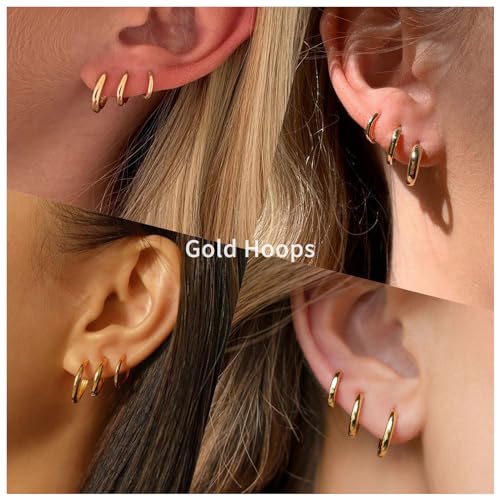 Huggie Hoop Earrings Small Hypoallergenic 14K Gold Plated Huggie Earrings For Women Simple Huggie Stud Earrings2