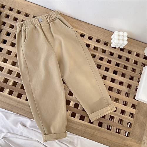 Toddler Little Boys Chino Cargo Jogger Pants Side Pockets Solid Color Trousers Casual Outfit2