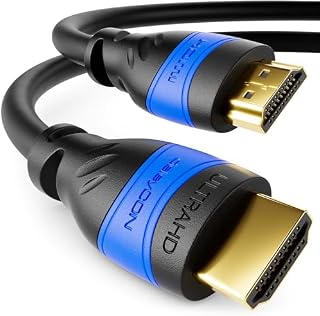 deleyCON 4m HDMI 2.0a/b Przewód - High Speed z Ethernetem - UHD 2160p 4K@60Hz 4:4:4 HDR HDCP 2.2 ARC CEC Ethernet 18Gbps 3D Full HD 1080p Dolby - Czarny