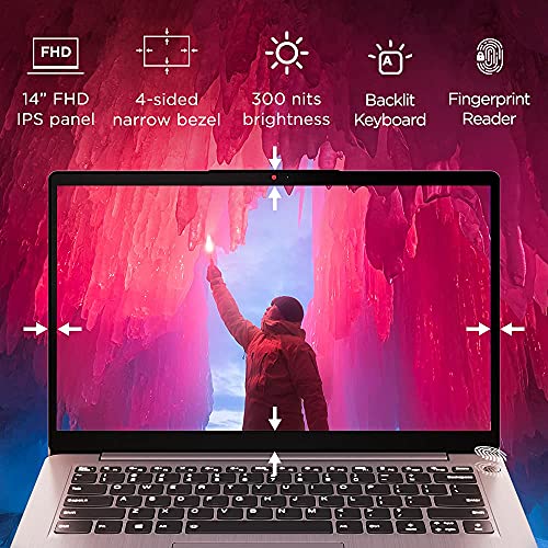 Image of (Renewed) Lenovo Ideapad 3 AMD Ryzen 5 5500U 14 inches FHD Laptop (8GB /512GB SSD /Windows 11 /Office 2021 /Backlit Keyboard /Fingerprint Reader /2Yr Warranty /Arctic Grey /1.41Kg), 82KT00MSIN