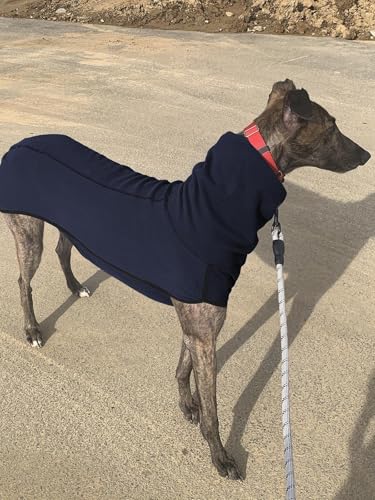 Imily Bela Hundepullover Fleece Rollkragen Hundemantel Warmer Weste Pullover Outdoor Hundejacke Winterkleidung für Kleine Mittel Große Hunde,Dunkelblau,S