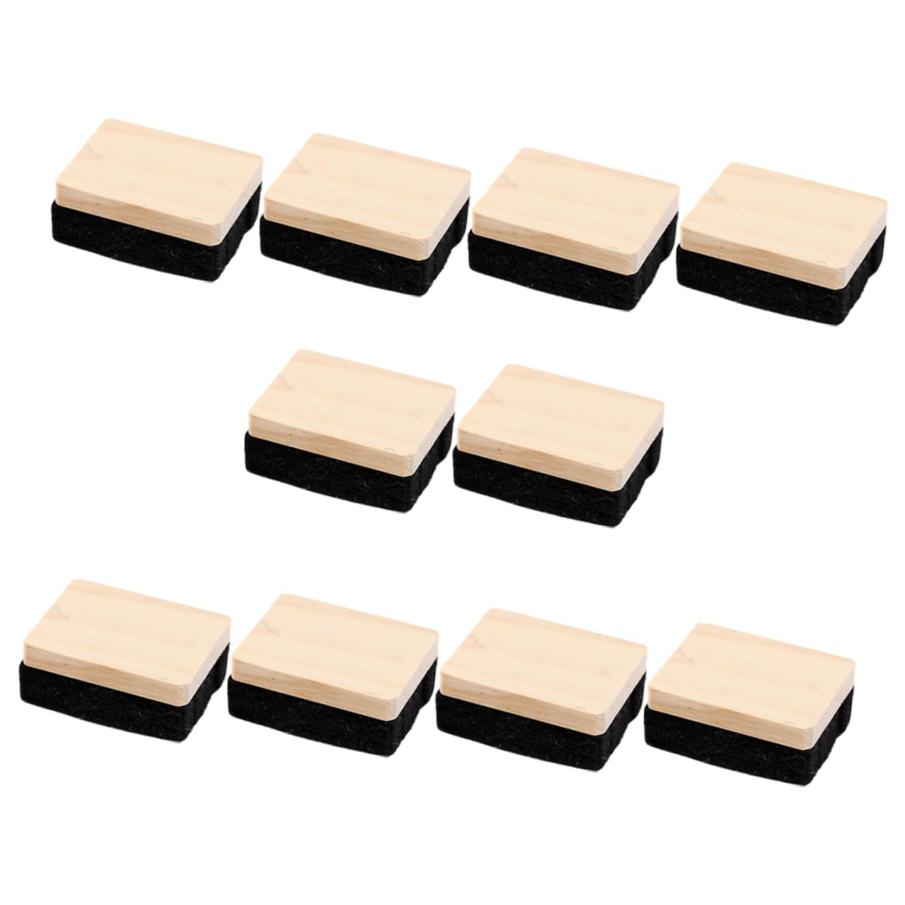 HOMSFOU 5 Sätze Radiergummi Mini Schwarz Kreidebretter Kreidestaubtuch Multipack Kreideradierer Für Die Tafel Tafelschwamm Tafelwischer Reiniger Hölzern 10 Stück * 5