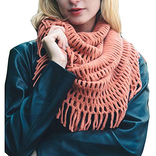 TD Collections Women's Winter Warm Knit Infinity Fringed Scarf, Multiple Colors KSF1415