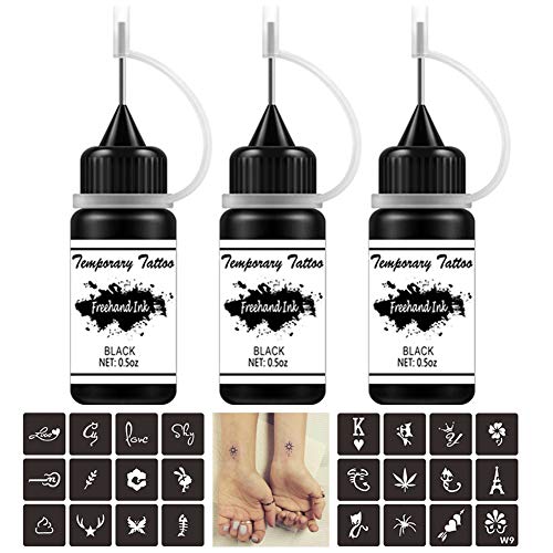 TOFD Freehand Ink Temporary Tattoo Kit Jagua Gel Semi Permanent Tattoo 3 Bottles