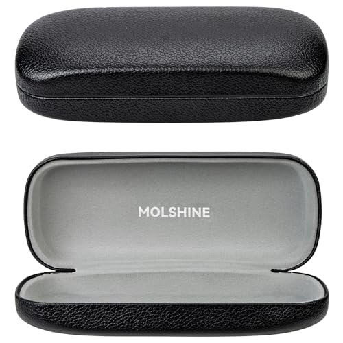 molshine Estojo rígido para óculos de sol, clássico grande para mulheres e homens, óculos de sol, Preto, M