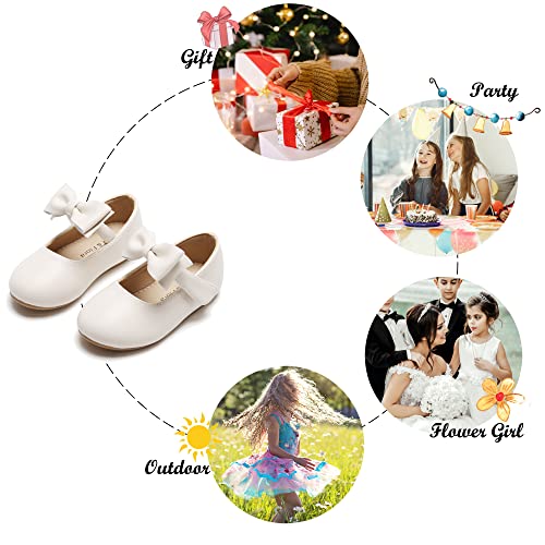 Image of Felix & Flora Toddler Flower Girl Dress Shoes - Girl Ballet Flats Party School Shoes Wedding