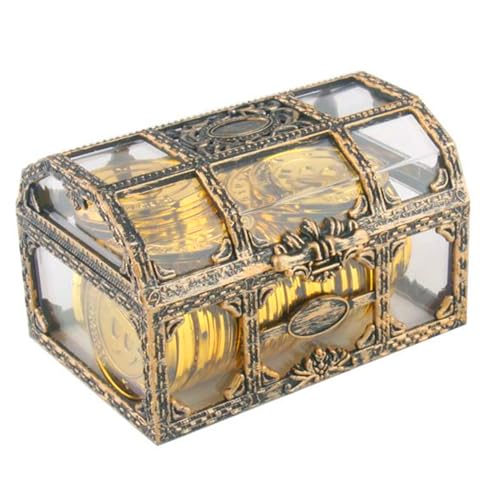 Cofre pirata transparente - Cofre de tesoro decorativo | Caja de almacenamiento pirata de 10.5x8x6.5cm, juguetes de caja de tesoros para carnavales dulces para recursos halloween niña escenario de