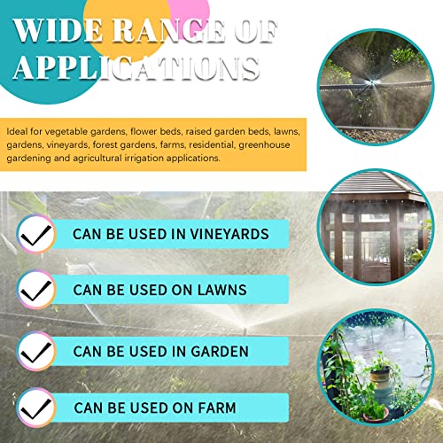 Cimeton 152Pcs 90/180/360 Angle Sprinklers With Connectors Irrigation Fittings Kit, Angle Sprinkler For Miniature Garden Lawn Water Spray Irrigation System #TOP6