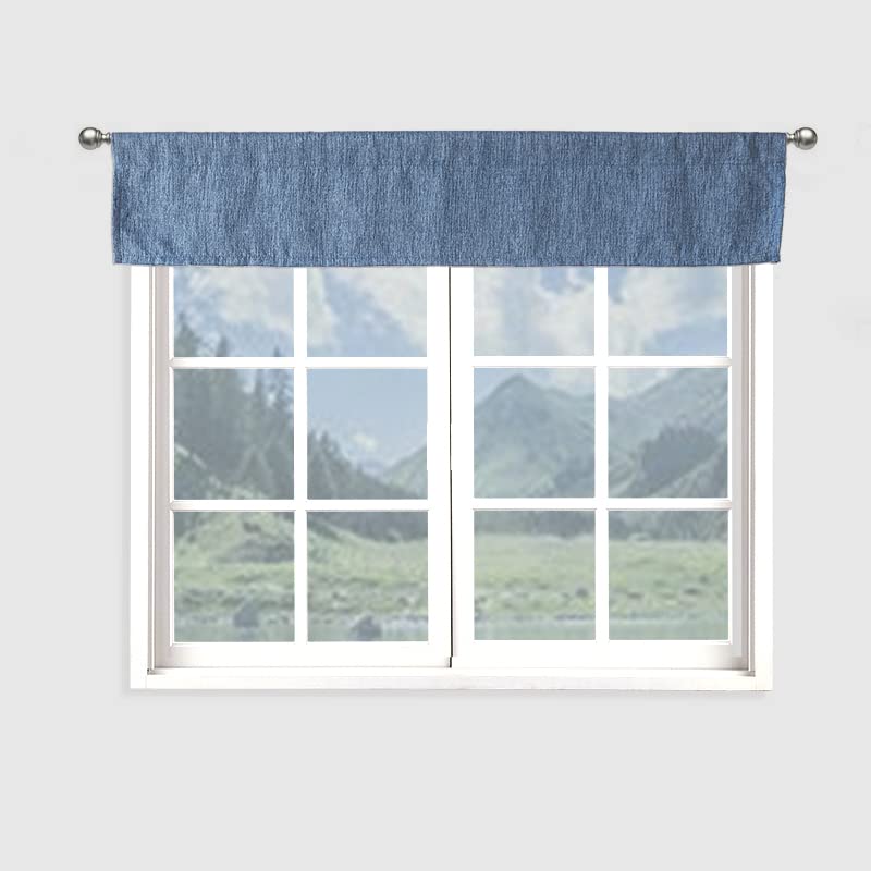 DecoHongDi 10 Inch Valance for Window Toppers,Linen Valances for Kitchen Window, Living Room,Bathroom,Basement,Blackout Small Curtain,10 Inch L by 52