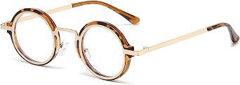LJCZKA Round Blue Light Blocking Glasses for Men Women Small Circle Frame Computer Gaming Eyeglasses Anti Glare Eyewear