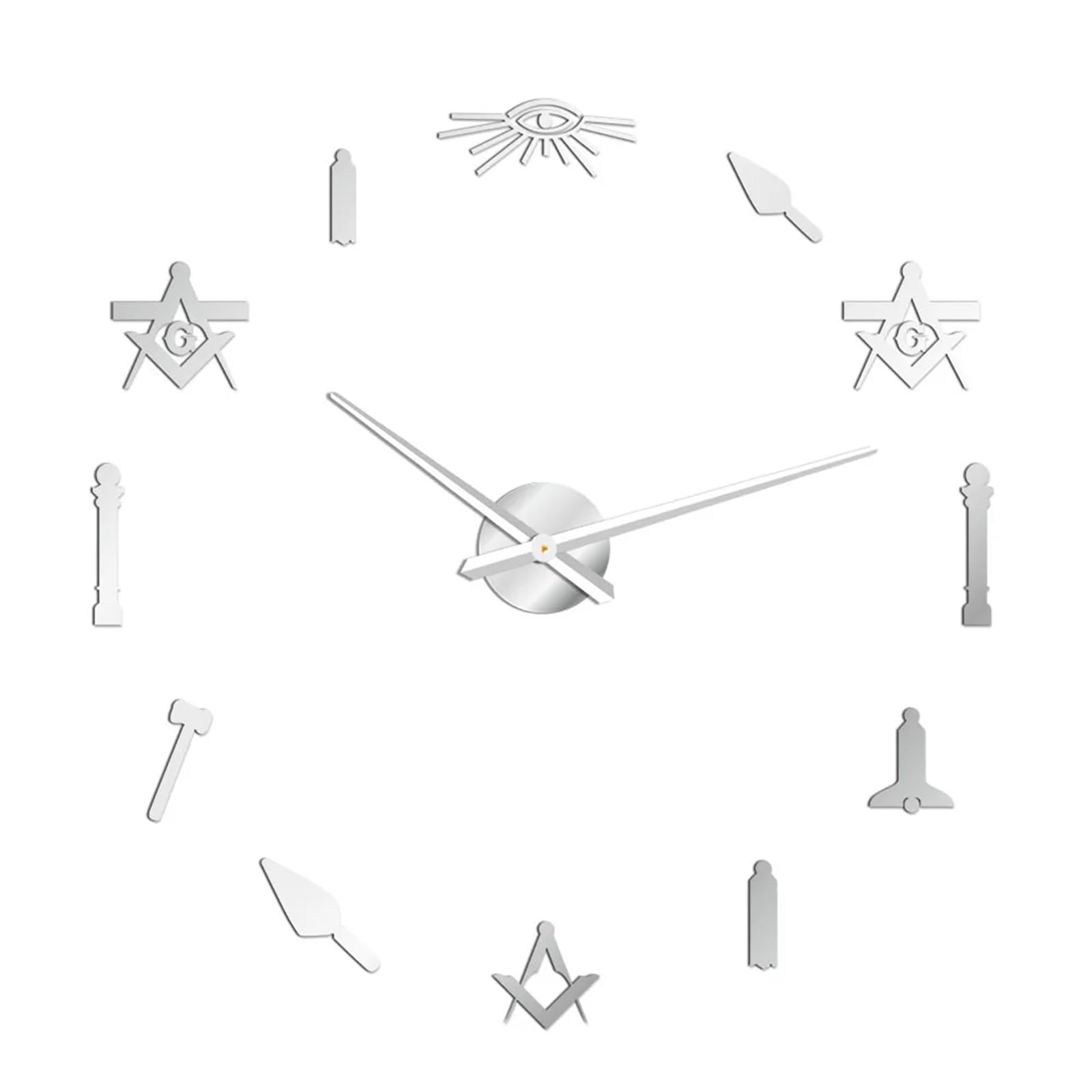 VFDVSWZSA Stylish wall clock, Creative Frameless DIY Wall Clock Decal Home Silent Living Room Office Decoration(Silver,47 Inch)