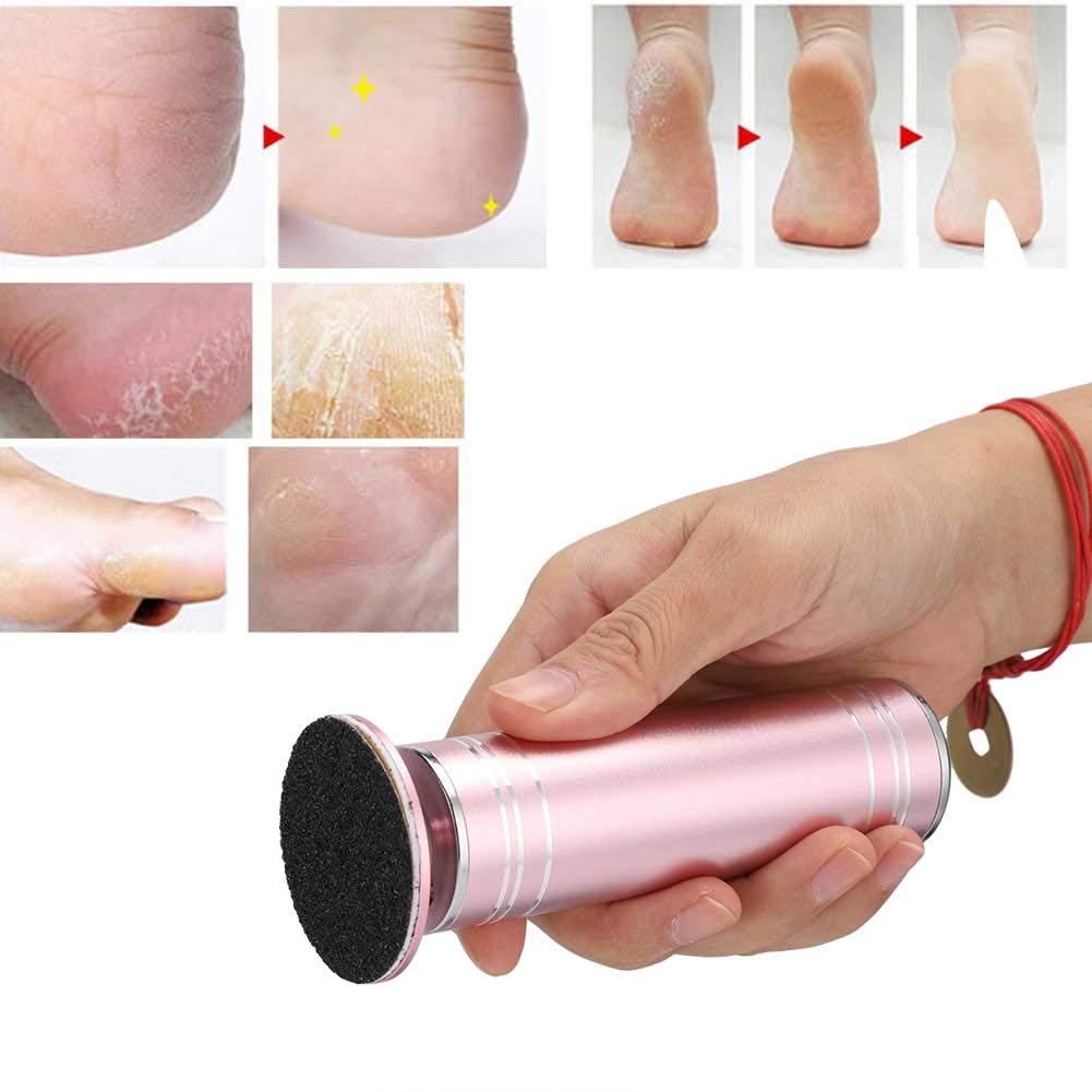 Lima electrónica para pies, removedor de callos eléctrico ajustable de velocidades, automático para agrietado, Pink European standard, 110~240V