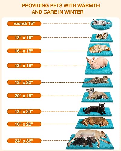 Jlsame Pet Heating Pad, Outdoor Indoor Electric Heated Pad For Dog & Cat, Warm Heated Mat Waterproof Heated Dog Cat Bed With Chew Resistant Cord, Comfortable Heater Blanket For Puppy And Kitten thumb #5