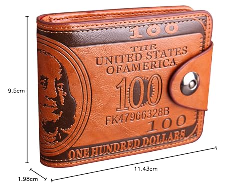 Image of LUI SUI-Men Us Dollar Bill Wallet Billfold Leather Credit Card Photo Holder (Coffee)