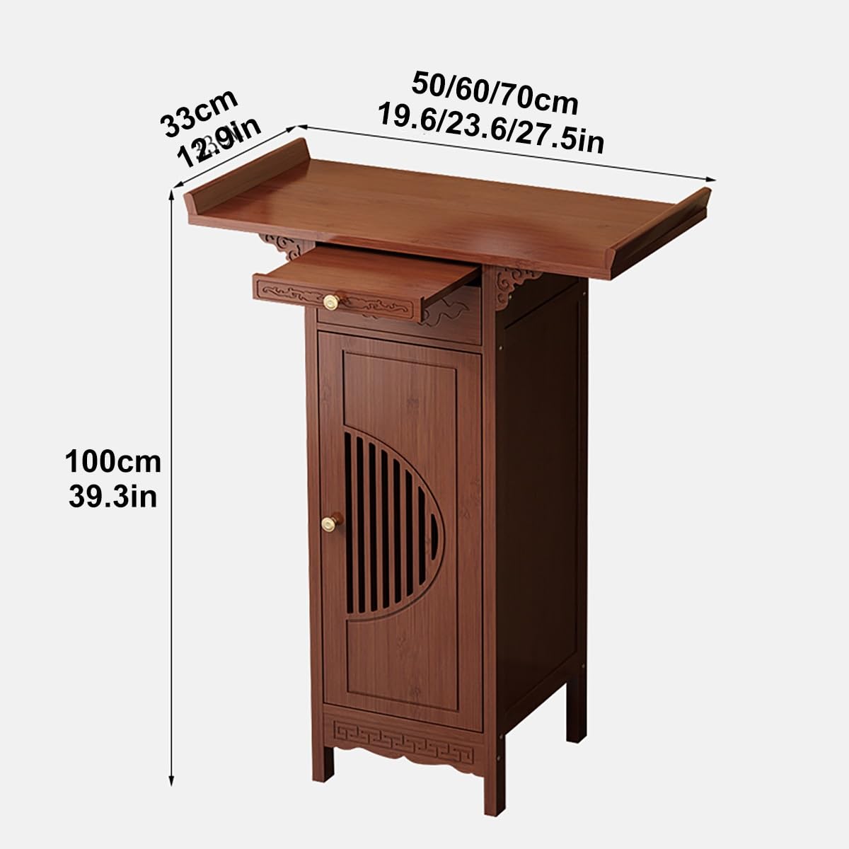 Mesa De Altar Mesa De Altar del Día De Muertos Santuario,Mesa De Almacenamiento para El Hogar Mesa Ofrenda con Pedestal De Gabinete Chino(50cm)