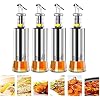 Olie en azijn fles Oil & Azijn Fles Dispenser Glas Olijfolie Fles Lekvrije Olie Fles 4 Stuk Set lecythus (Color…