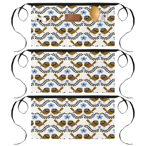 Demi-tablier de cuisine avec 3 poches pour éviter les taches de graisse