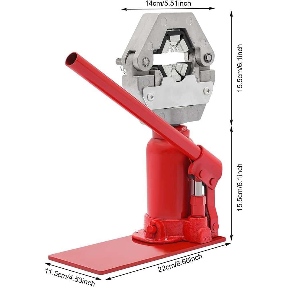 Zaciskarka do węży hydraulicznych, ręczne narzędzie do zaciskania węży hydraulicznych z 4 matrycami, prasa do węży rolniczych, narzędzie do zaciskania węży z blokadą 6,5-20 mm