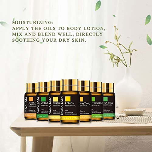 Mayjam 28Pcs Essential Oil Gift Set, For Diffusers, Humidifiers, Skin Care, Massage, Soap And Candle Making, Gift For Friend, 24 X 5Ml Pure Essential Oils And 4 X 10Ml Essential Oil Blends #TOP4