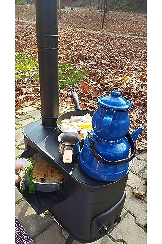 Tubibu Samowar Bouilloire sans énergie, théière non incluse, 4 l, Semaver Samavar pour bateau, camping, randonnée, chasse, yacht (réchaud de camping)