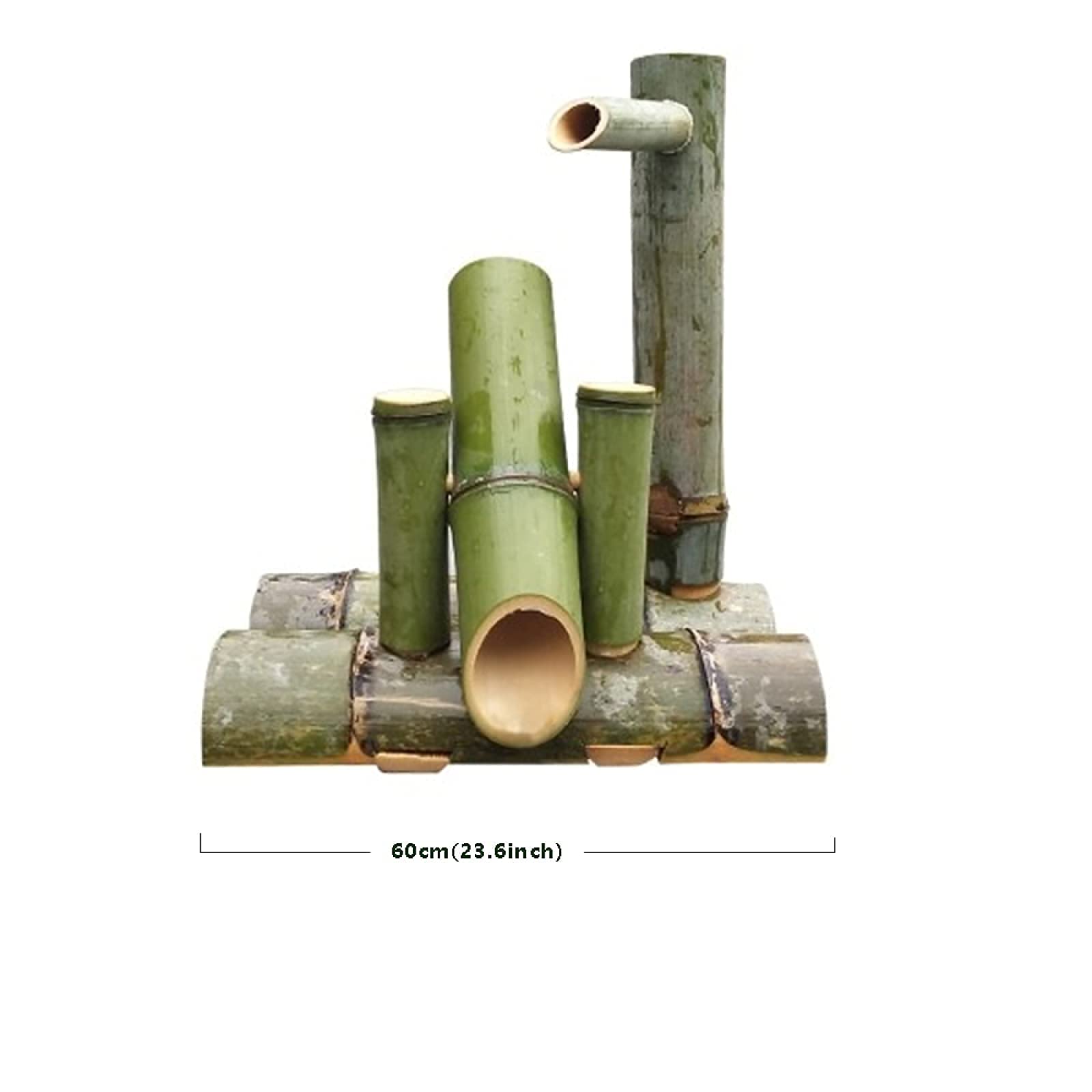 Giochi d'Acqua per Il Giardino ad energia Solare, Piccola Fontana con circolazione d'Acqua, Decorazione con Fontana in bambù, Serbatoio d'Acqua Creativo, Ornamenti da 25 cm