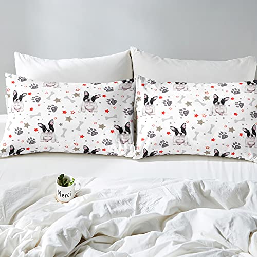 French Bulldog Bedding & Linen Cute Dog Bedding Set 3D Animal Duvet Cover for Kids Boys Girls Dog Lovers Pet Bedspread Bedclothes Super King - Image 2