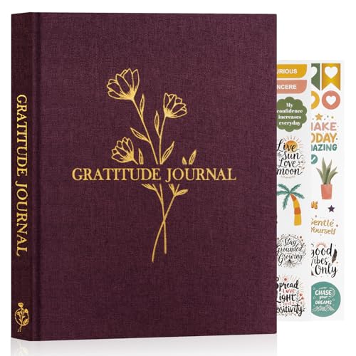Lanpn Diario de Gratitud Y Manifestación para Mujer Hombre, Journal 5 Minutos las Gratitudes con Afirmaciones, Cuaderno de Agradecimiento Guiado, Personal Growth Reflexión 4 Meses, Inglés, Morado